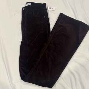 3/$50 NWT Old Navy soft fuzzy corduroy brown flare pants size 4 tall